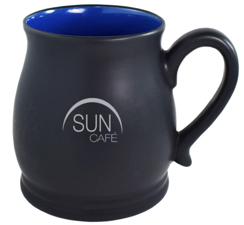 Tasse Oslo 16 oz bicolore noir/bleu dans une boîte cadeau Ripple