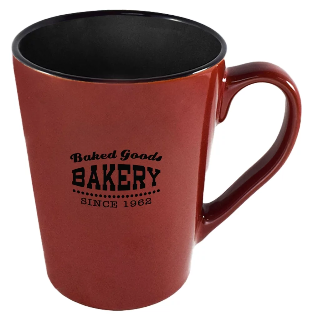 Mug Dublin 15oz bicolore bordeaux/noir dans une boîte cadeau marron ondulée