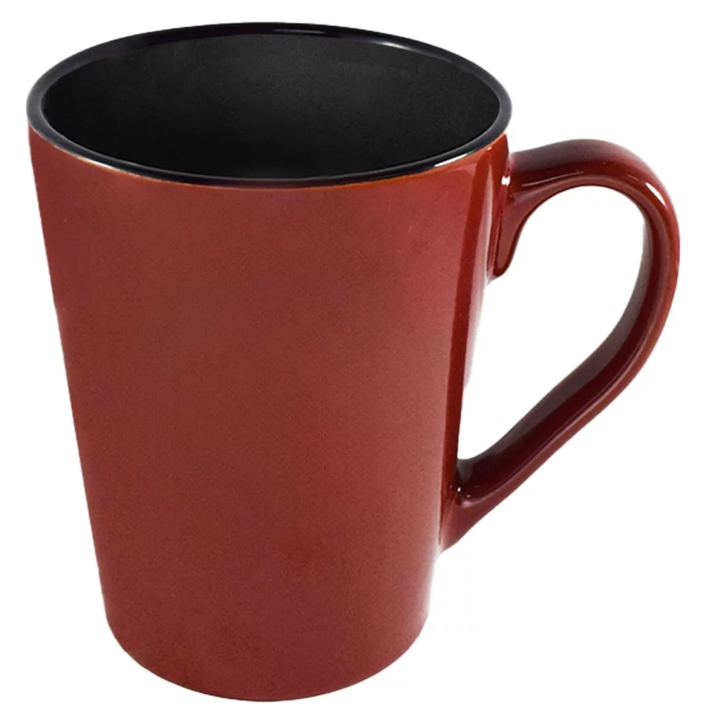 Mug Dublin 15oz bicolore bordeaux/noir dans une boîte cadeau marron ondulée