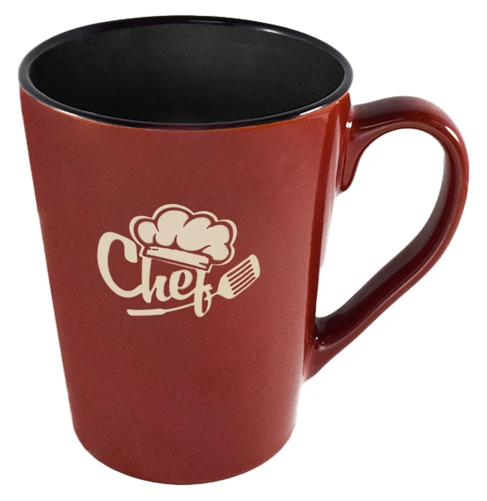 Mug Dublin 15oz bicolore bordeaux/noir dans une boîte cadeau marron ondulée - Gravé