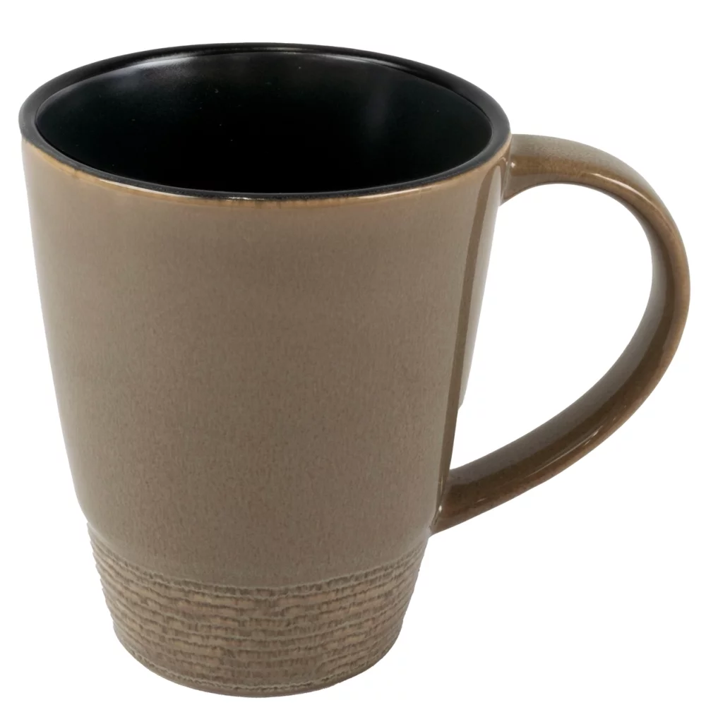 Tasse chambray 14 oz bicolore moka/noir