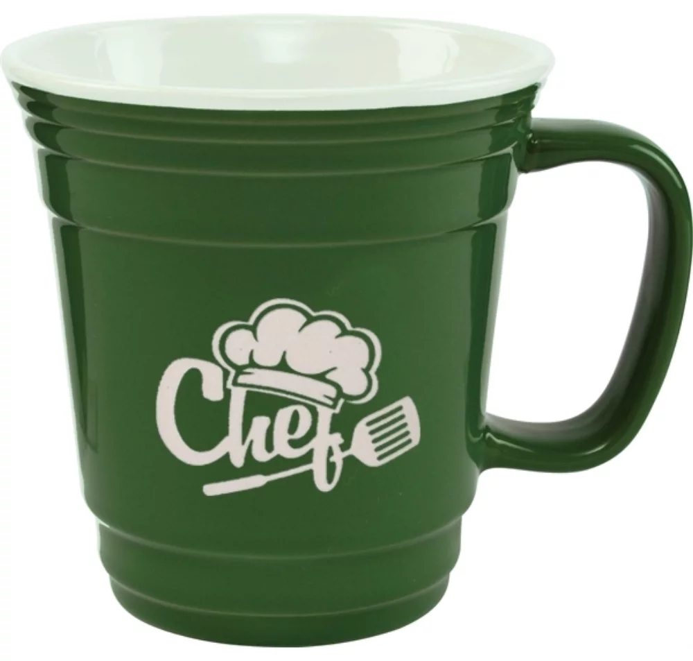 Tasse Fiesta 13,4 oz bicolore vert/blanc dans une boîte cadeau Ripple