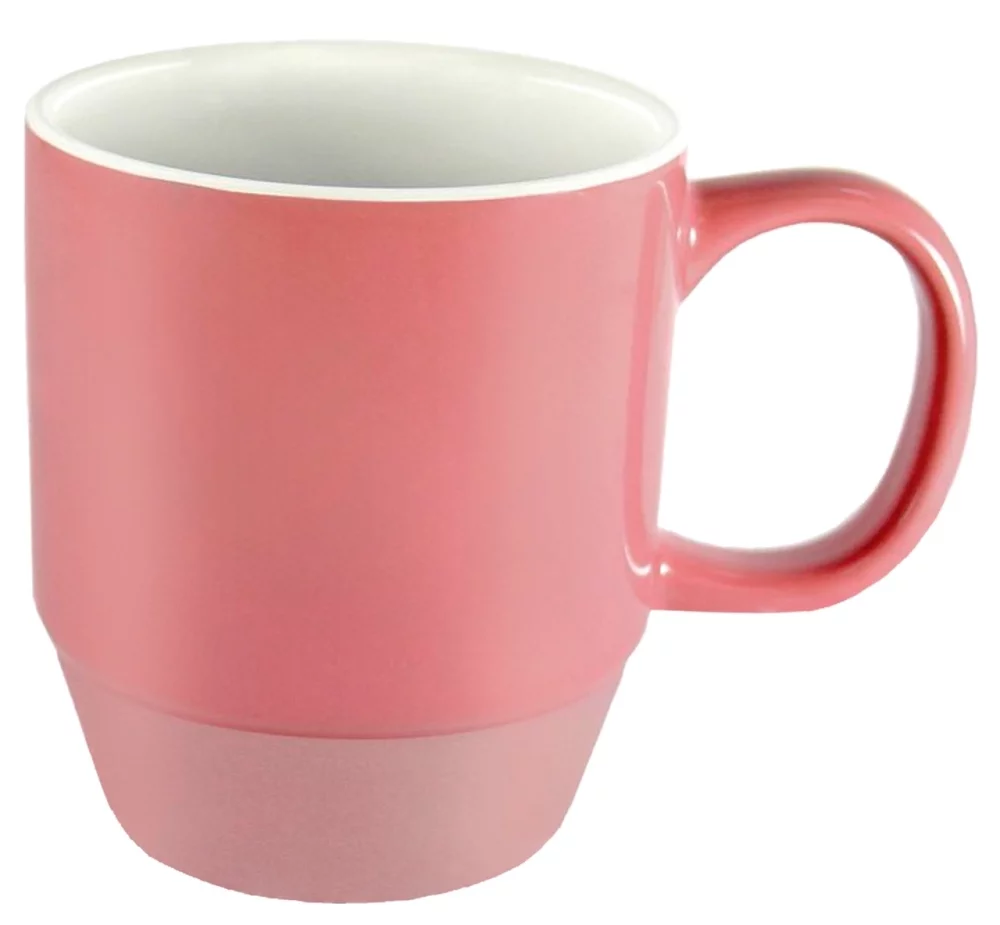 ** Saigon pink/metallic bottom/white interior 11oz ceramic mug