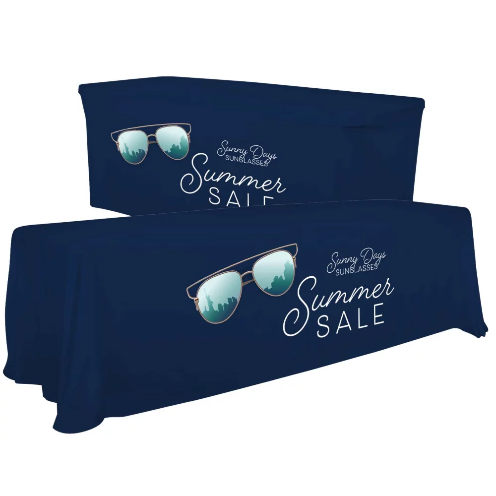 Jeté de table convertible 6'/8' (pleine couleur sur le devant uniquement)