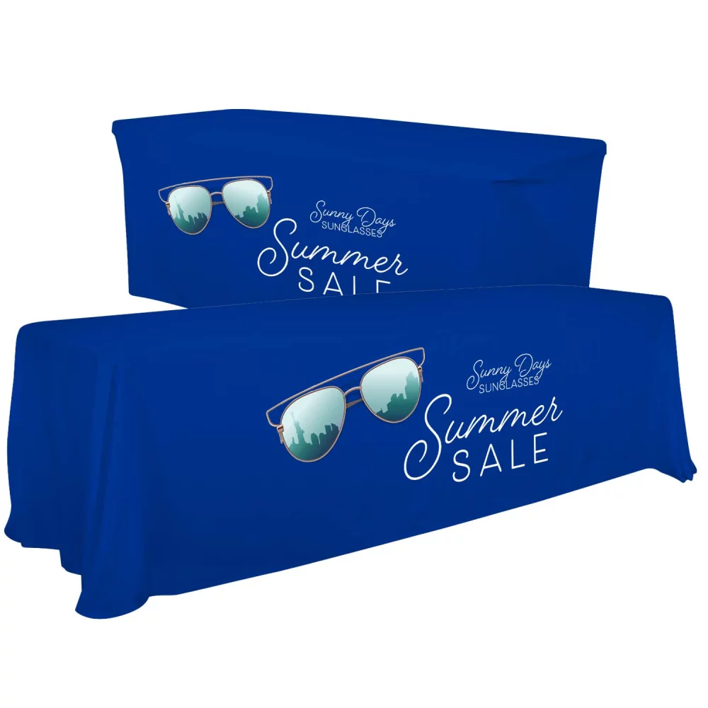 Jeté de table convertible 6'/8' (pleine couleur sur le devant uniquement)