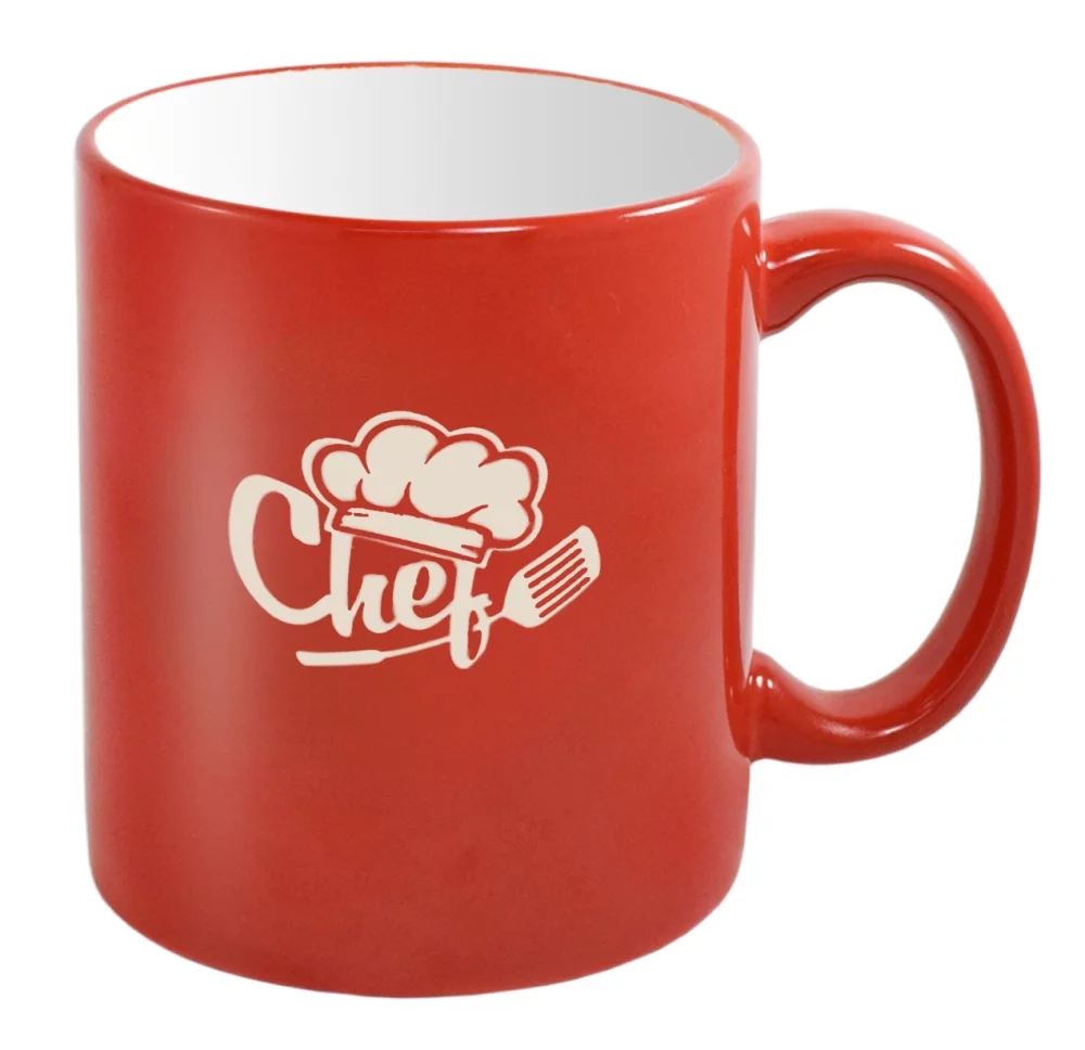 Engraveable C-handle 11oz red mug