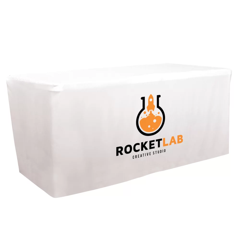 Jeté de table ajusté de 6' (pleine couleur sur le devant uniquement)