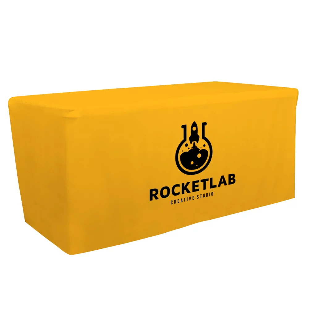 Jeté de table ajusté de 6' (pleine couleur sur le devant uniquement)