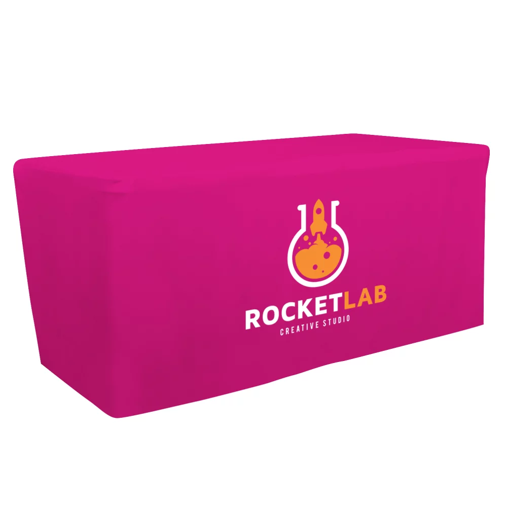 Jeté de table ajusté de 6' (pleine couleur sur le devant uniquement)