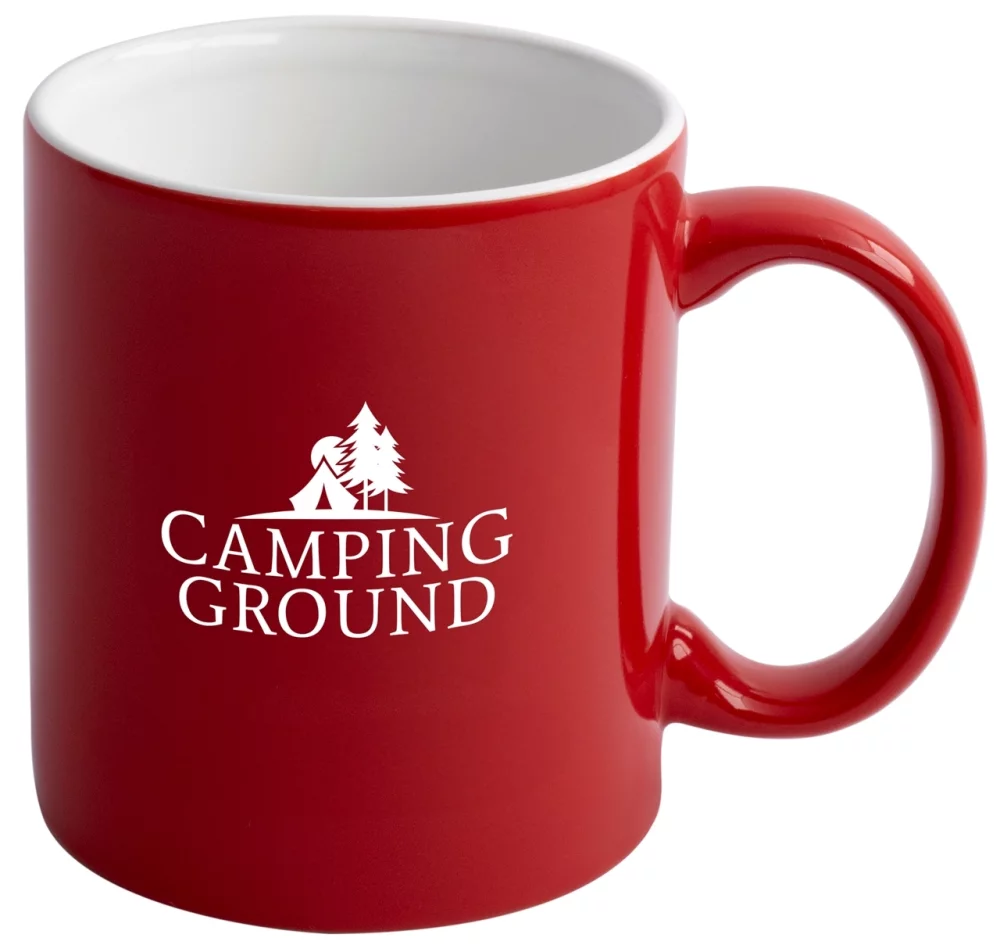 Tasse Premium en stock 11 oz bicolore rouge/blanc