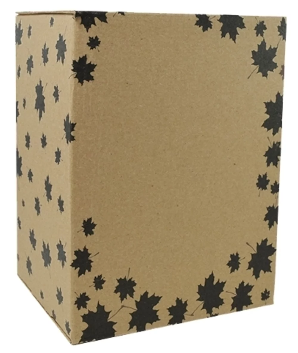 Mug de 16 oz en deux tons caramel/noir "Vines" dans une boîte cadeau feuille noire.