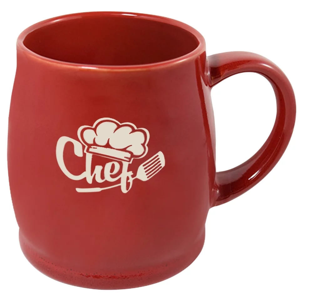 Umea 16oz reactive red mug in Ripple gift box - Etched