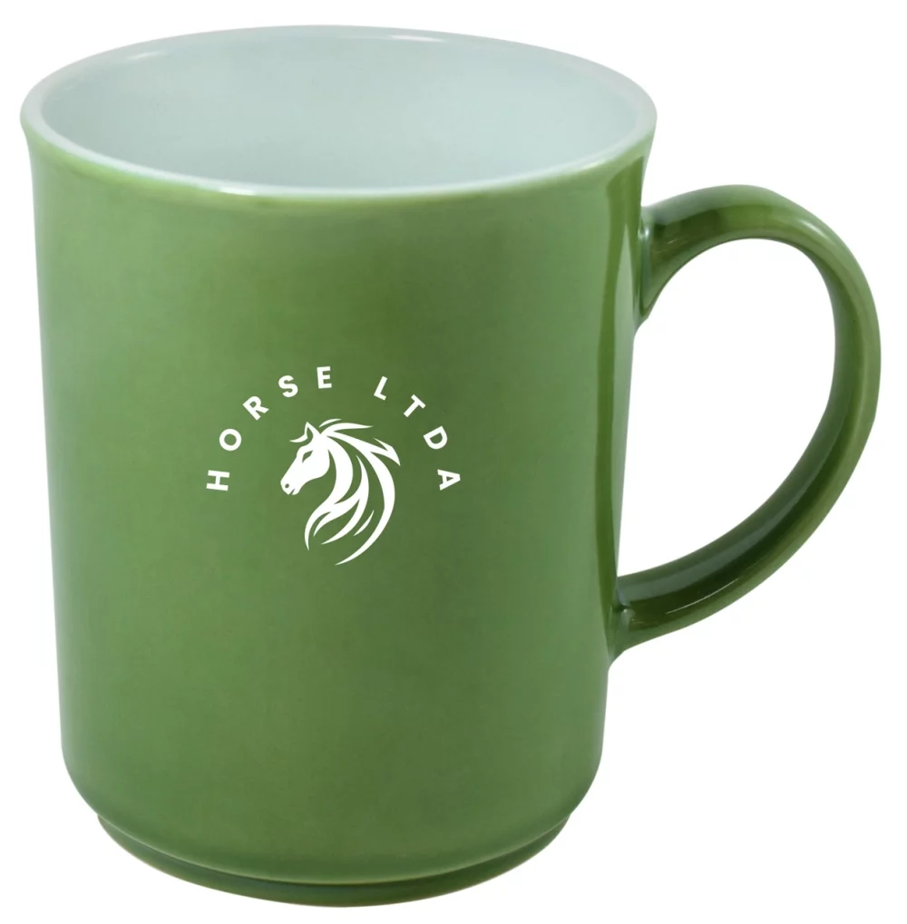 Mug de 14 oz en deux tons de vert/blanc de Chypre dans une boîte cadeau Ripple