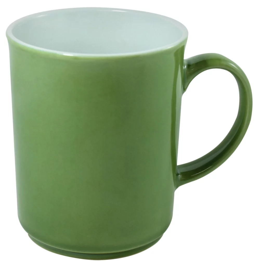 Tasse de 14 oz en deux tons de vert/blanc de Chypre dans une boîte cadeau Ripple - Gravée