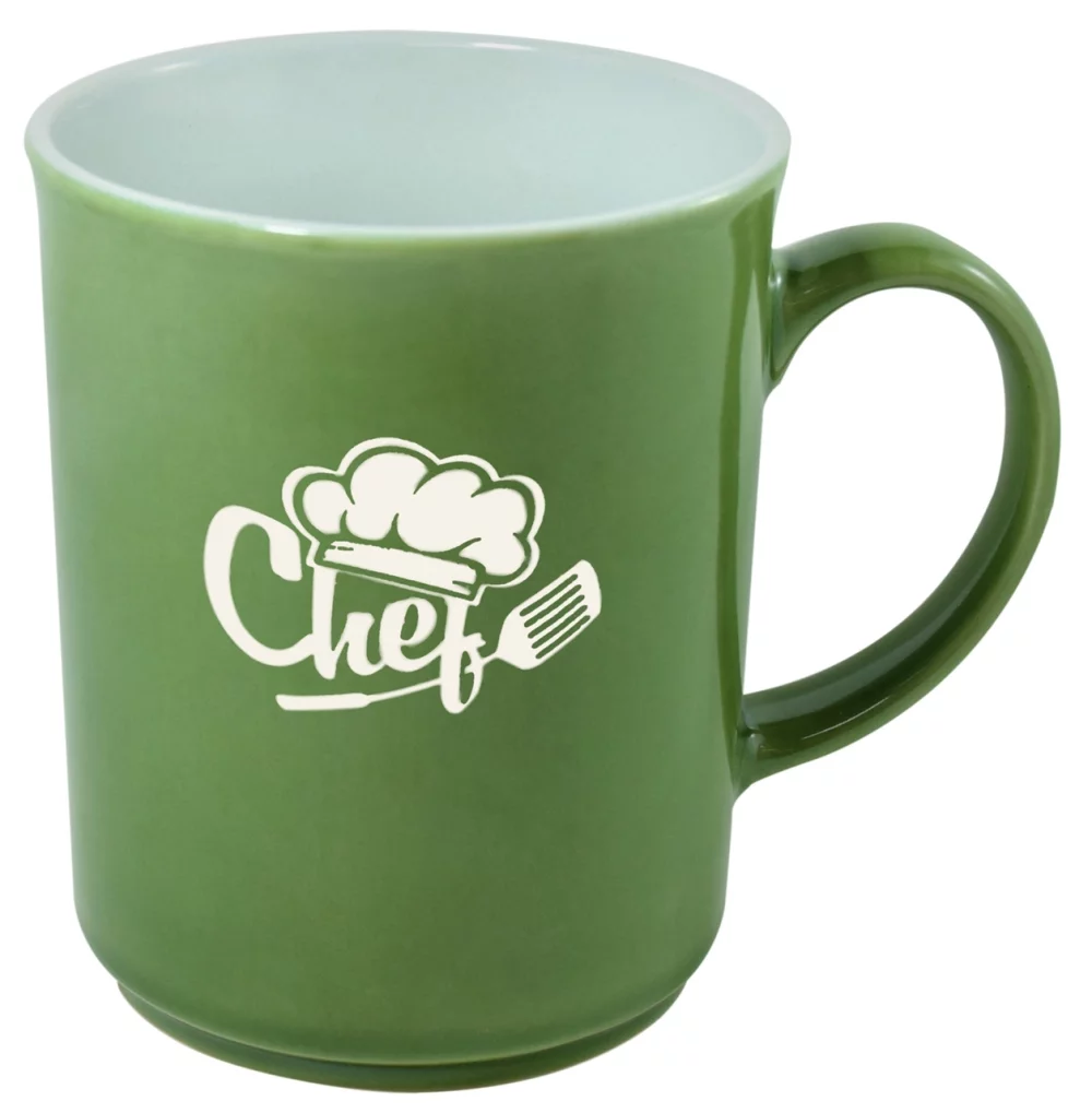 Tasse de 14 oz en deux tons de vert/blanc de Chypre dans une boîte cadeau Ripple - Gravée