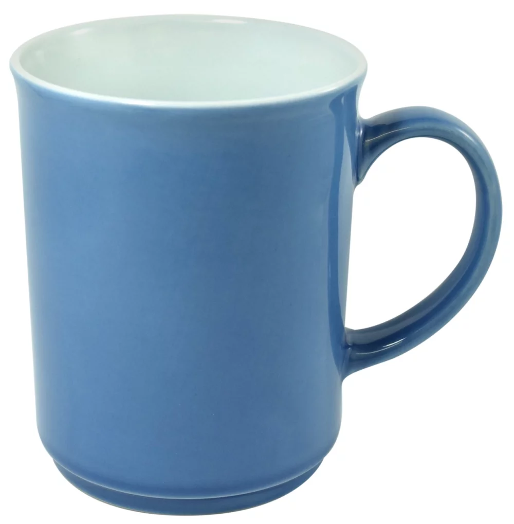 Tasse bleue/blanche 2 tons de 14 oz de Chypre dans une boîte cadeau Ripple