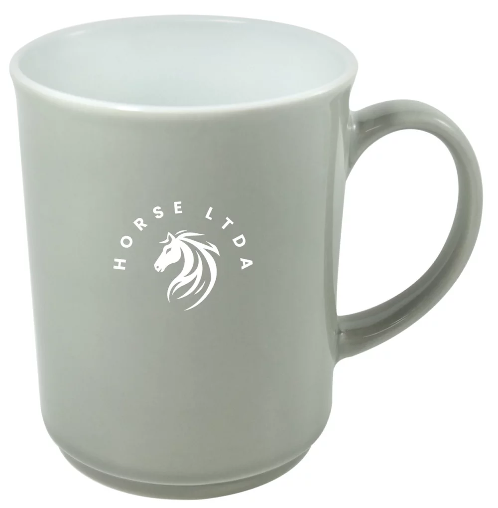 Mug de 14 oz en pierre blanche à 2 tons de Chypre dans une boîte cadeau Ripple