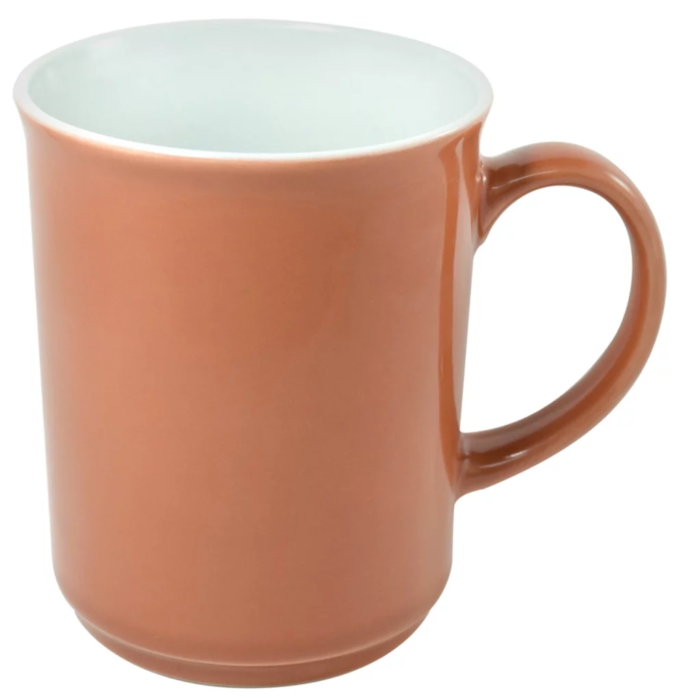 Mug en terre cuite bicolore terracotta/blanc de 14 oz de Chypre dans une boîte cadeau Ripple