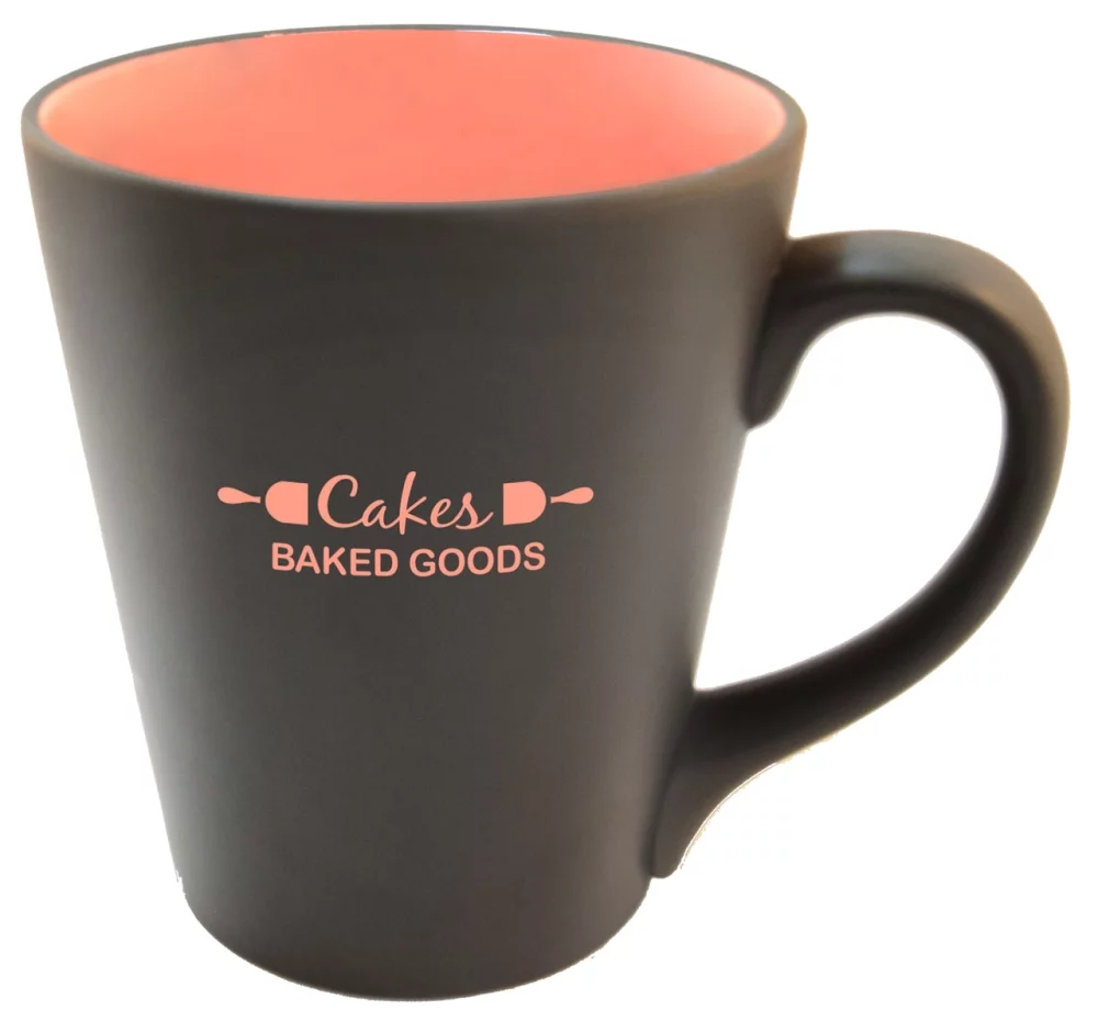 Grey/Pearl 12oz mug matte ouside pink pearl inside