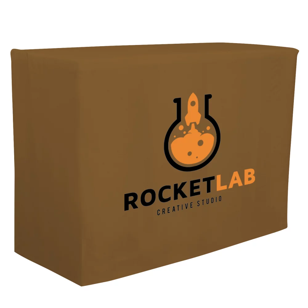 Jeté de table ajusté de 4' (impression couleur pleine sur le devant uniquement)