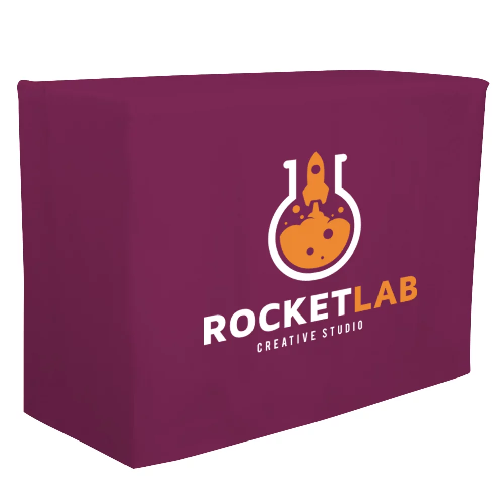 Jeté de table ajusté de 4' (impression couleur pleine sur le devant uniquement)