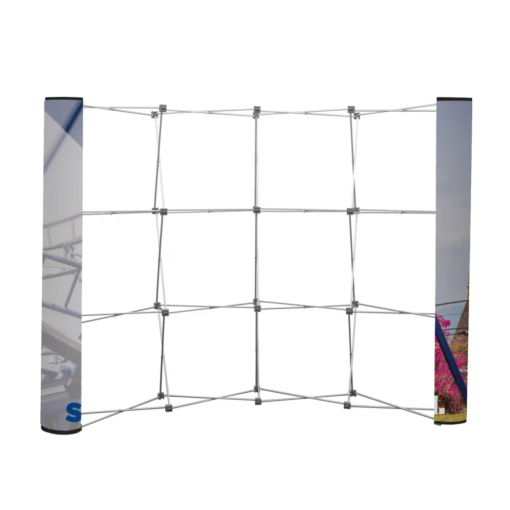 Panneau d'extrémité de présentoir de sol Show 'N Rise courbé (mural)