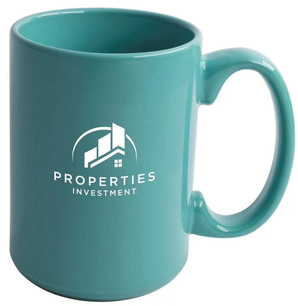 Mug en céramique aqua de 15 oz Jumbo