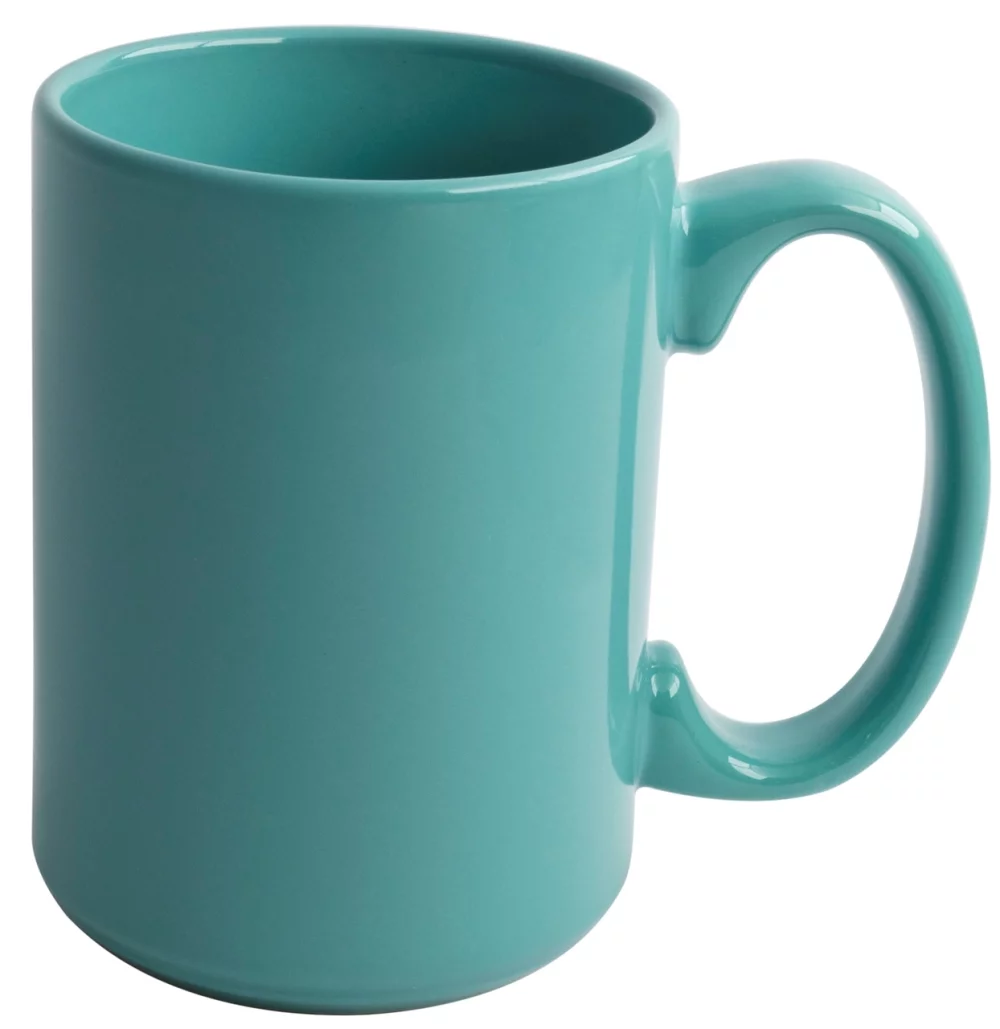Tasse en céramique aqua de 15 oz - Gravée