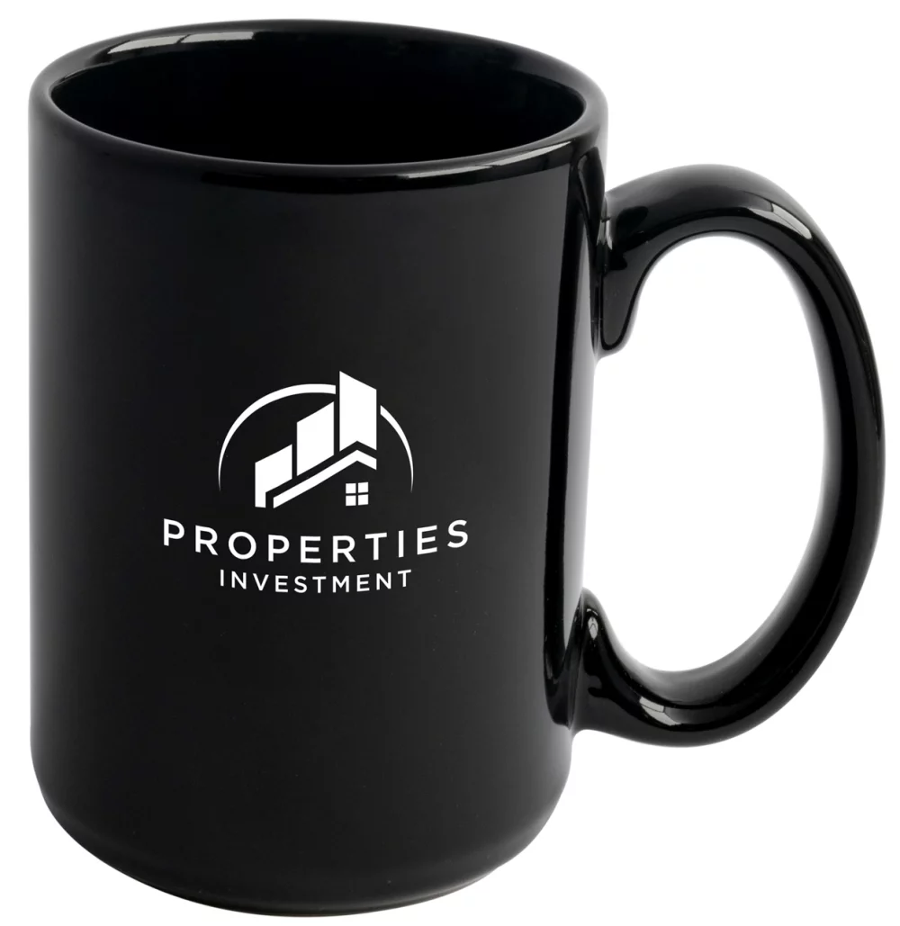 Jumbo 15oz black ceramic mug
