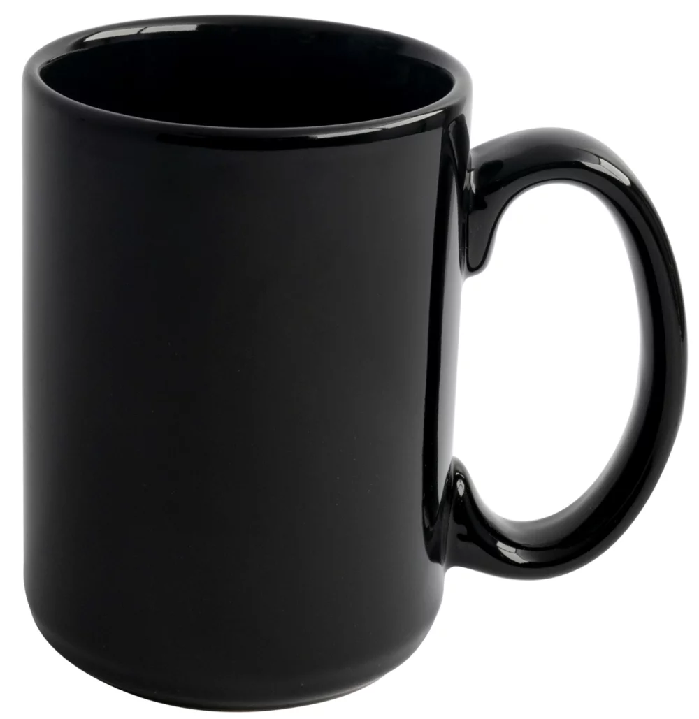 Mug en céramique noire de 15 oz - gravé