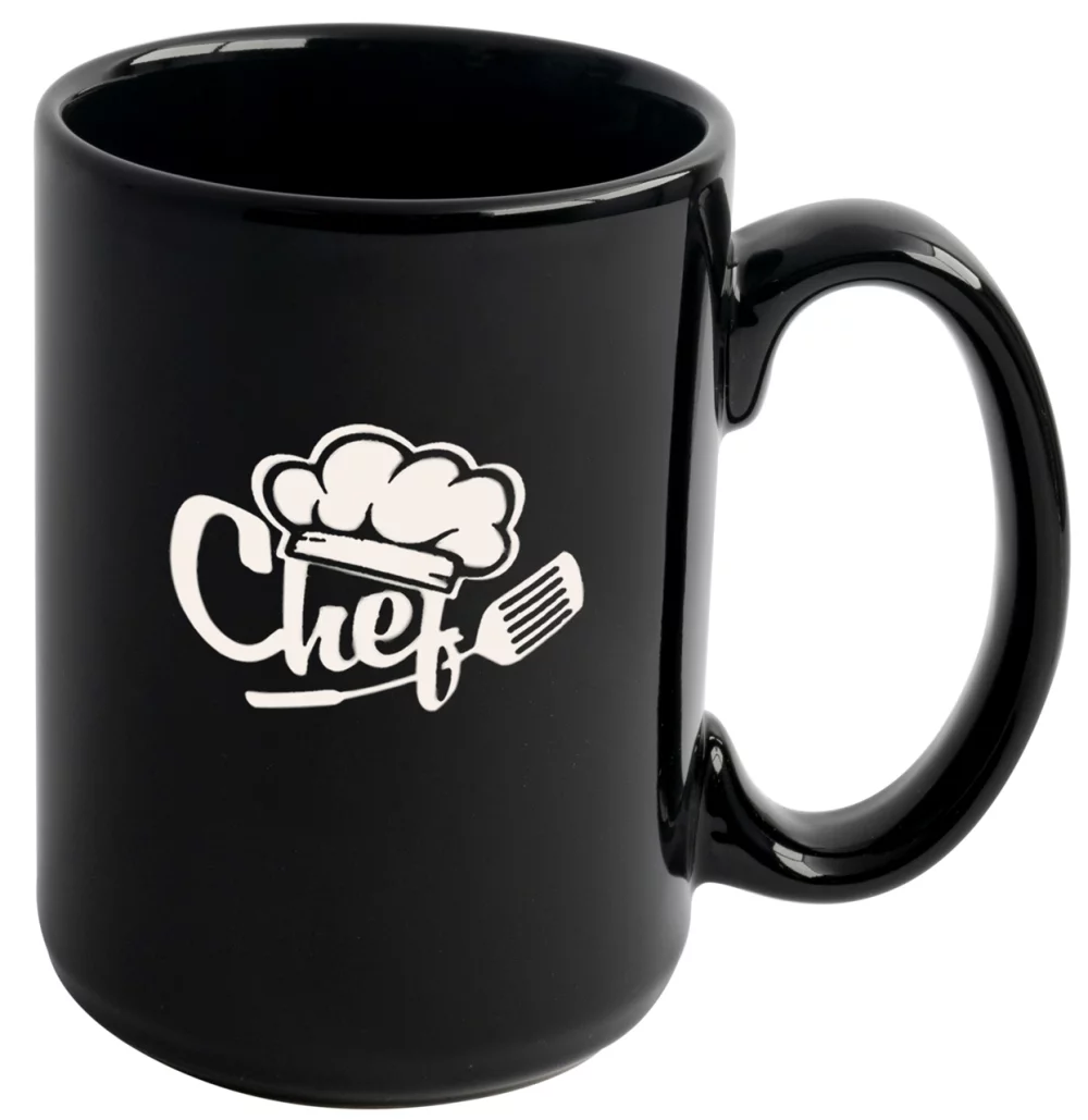 Mug en céramique noire de 15 oz - gravé