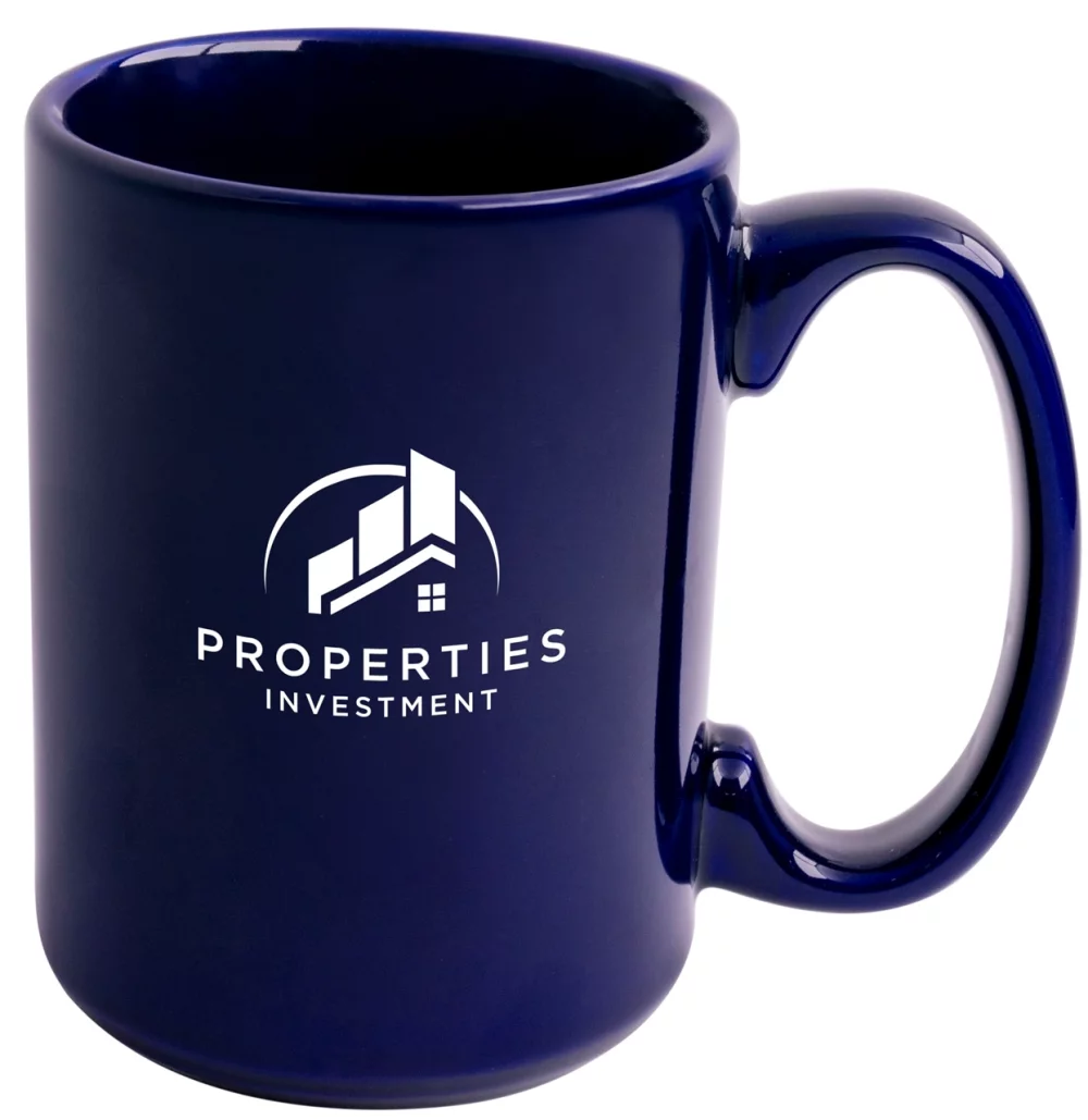Jumbo 15oz blue ceramic mug