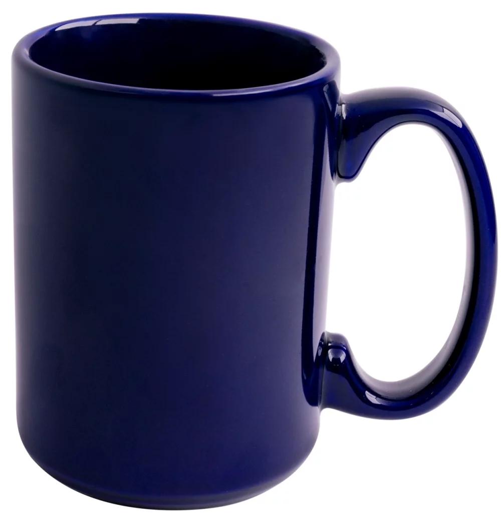 Jumbo 15oz blue ceramic mug