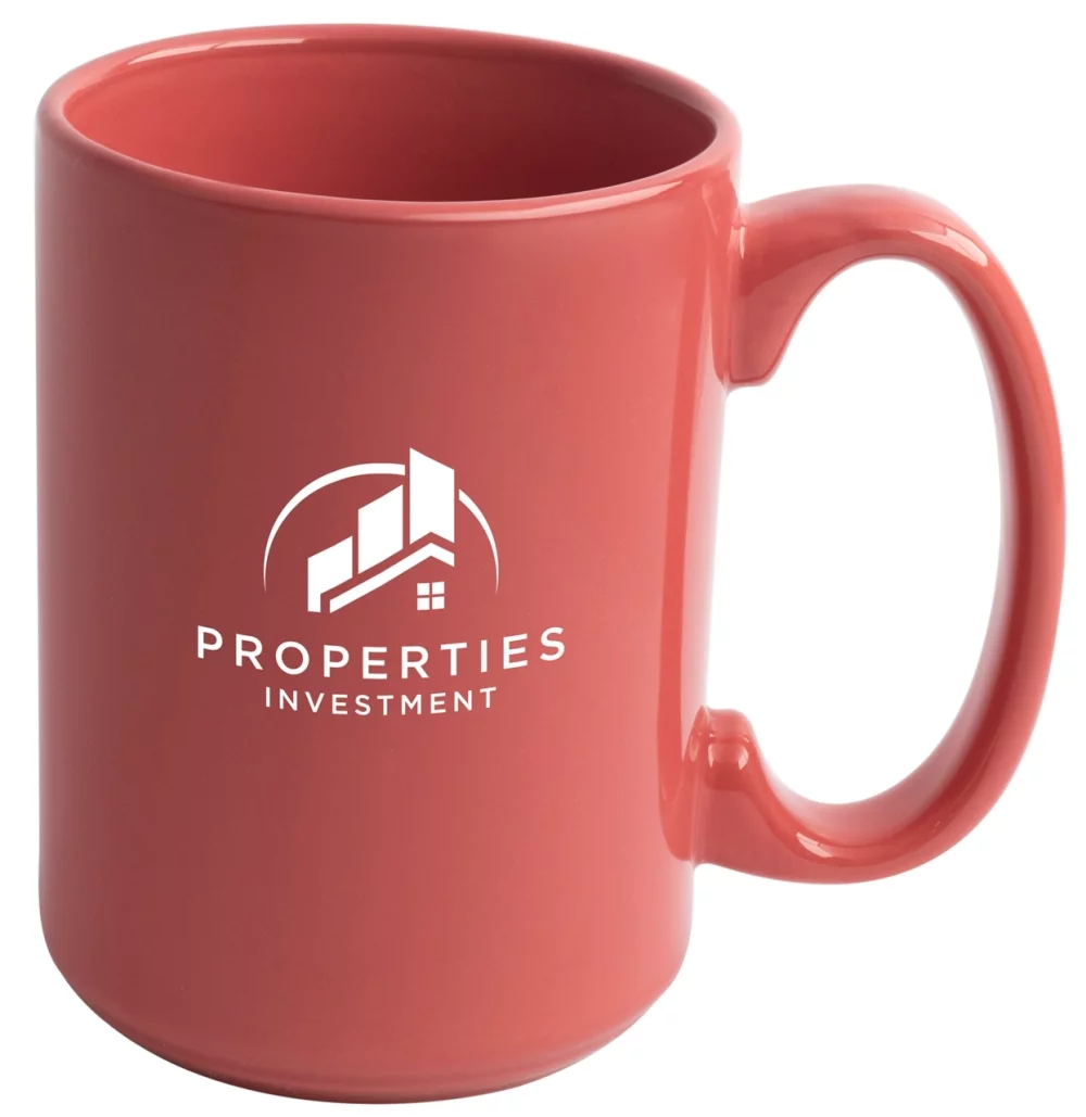 Tasse en céramique corail de 15 oz Jumbo