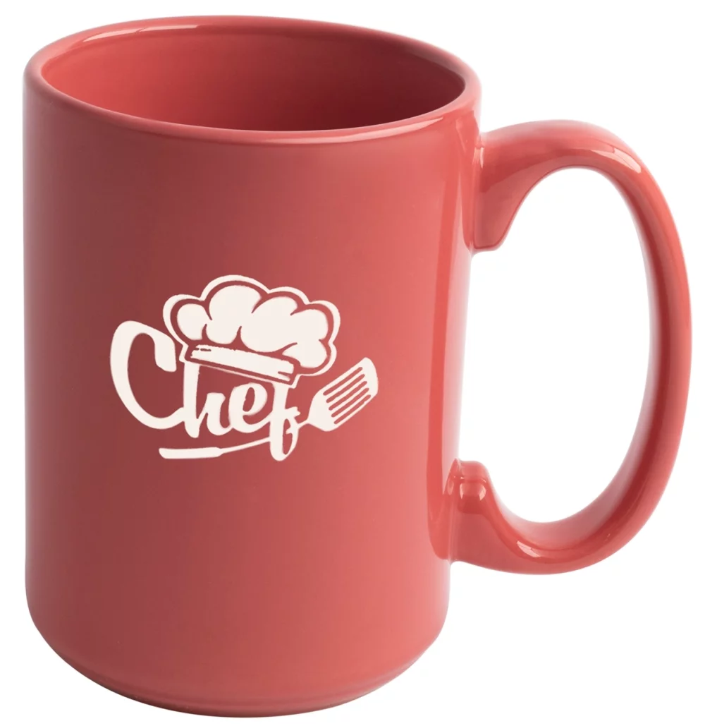 Jumbo 15oz coral ceramic mug - Etched