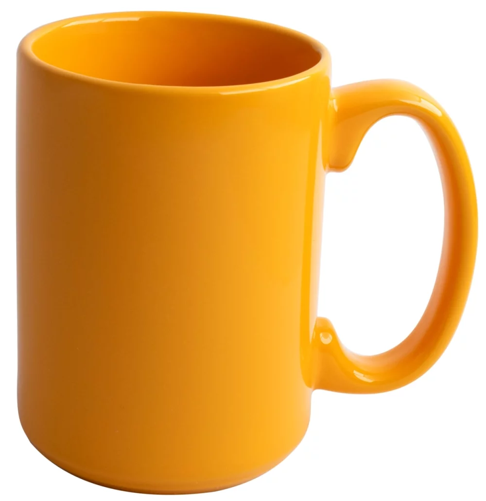Mug en céramique moutarde de 15 oz - Gravé