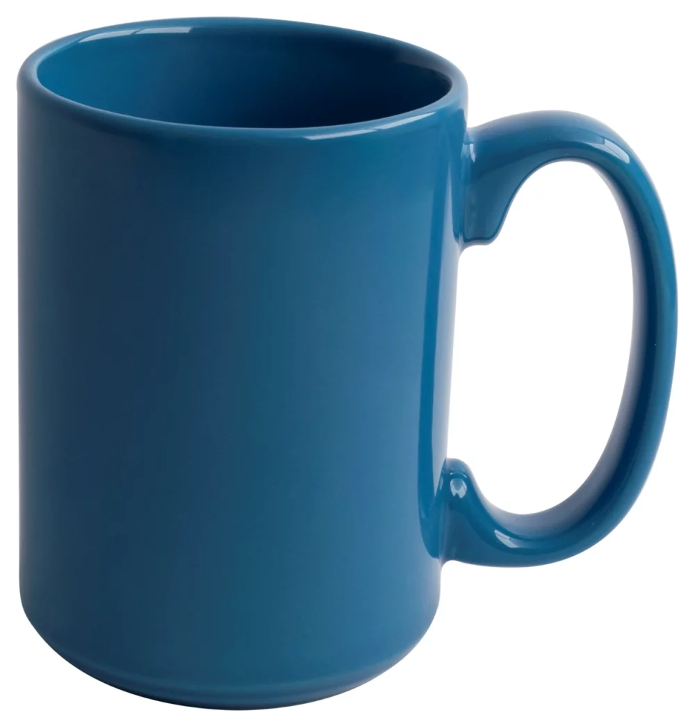 Jumbo 15oz sky blue ceramic mug - Etched