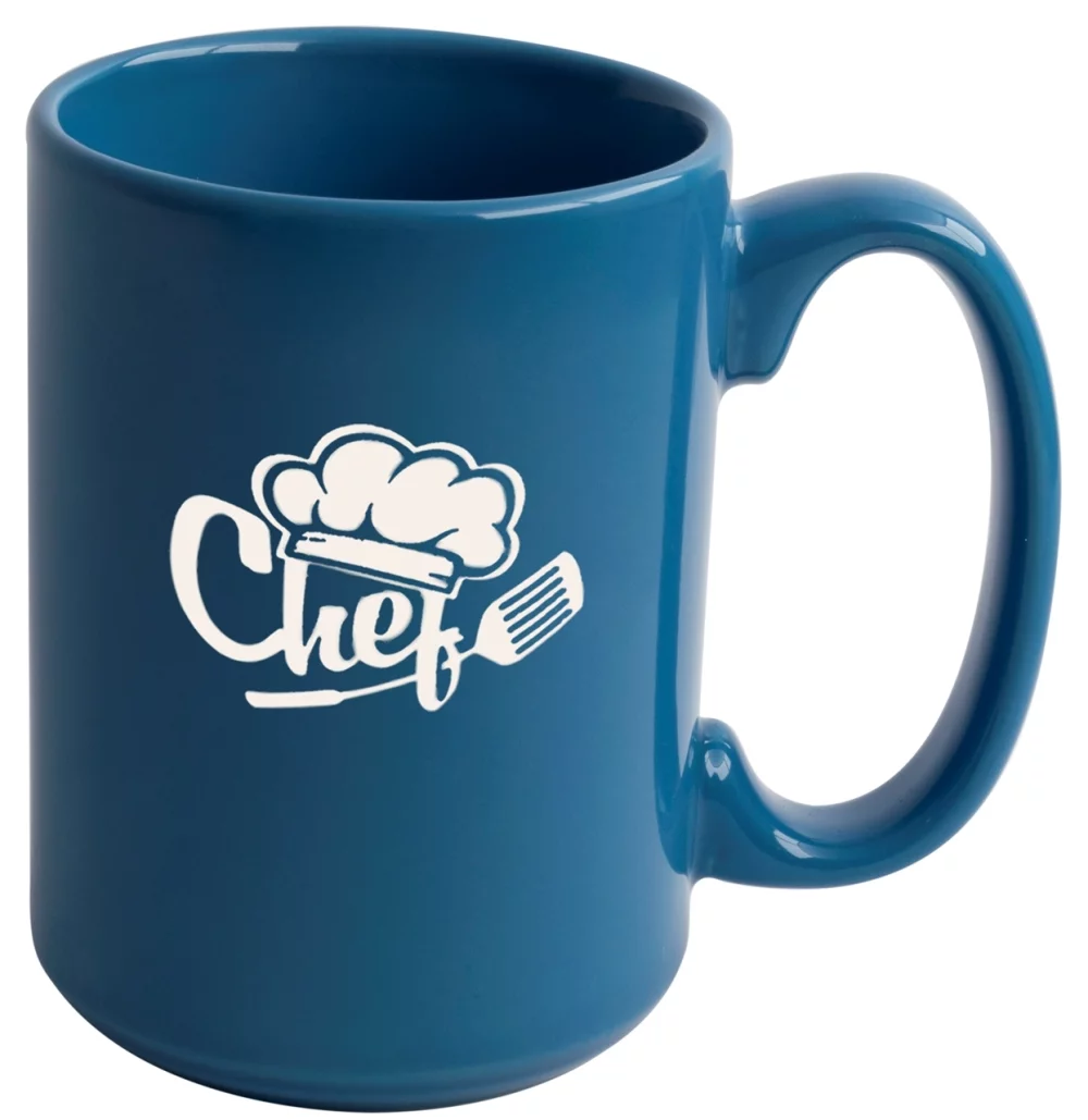 Mug en céramique bleu ciel de 15 oz - Gravé