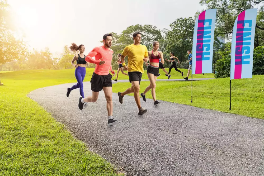 9' Streamline Blade Sail Sign Flag, 2-Sided, Ground Spike