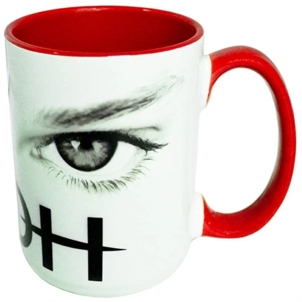Tasse de sublimation Hinton 14 oz bicolore blanc/rouge dans une boîte cadeau marron Ripple