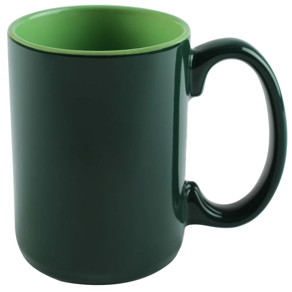 Tasse Hanna 14 oz bicolore vert dans une boîte cadeau Ripple - Gravée