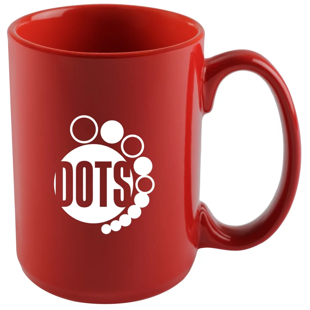 Tasse rouge Hanna 14 oz bicolore dans une boîte cadeau Ripple