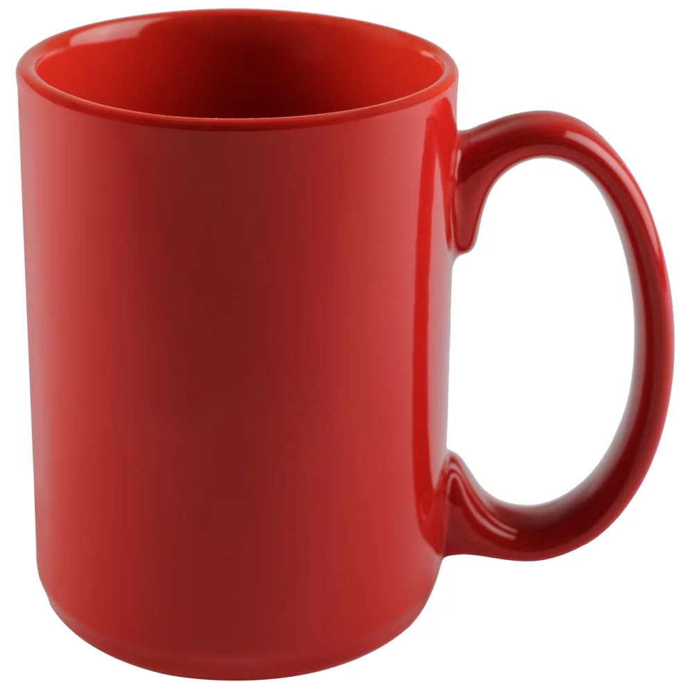 Hanna 14oz 2tone red mug in Ripple gift box