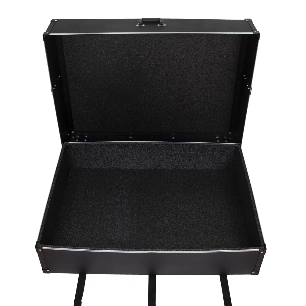 Présentoir de sol en boîtier rigide avec roues