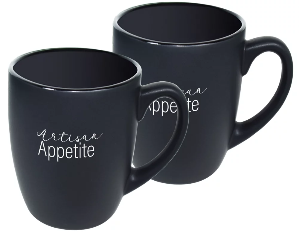 Tasse noire de 12 oz pour chalet, ensemble de 2 dans une boîte cadeau Mystique
