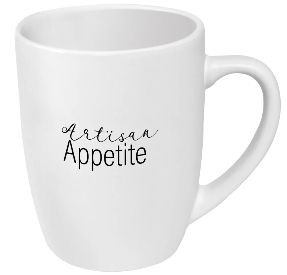 Tasse blanche mate de 12 onces pour chalet