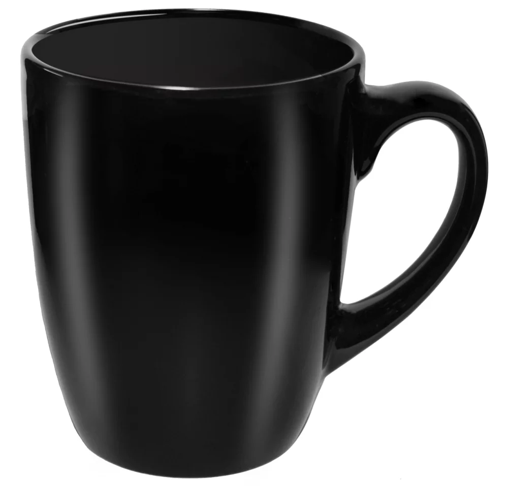 Mug noir brillant de 12 oz - Gravé