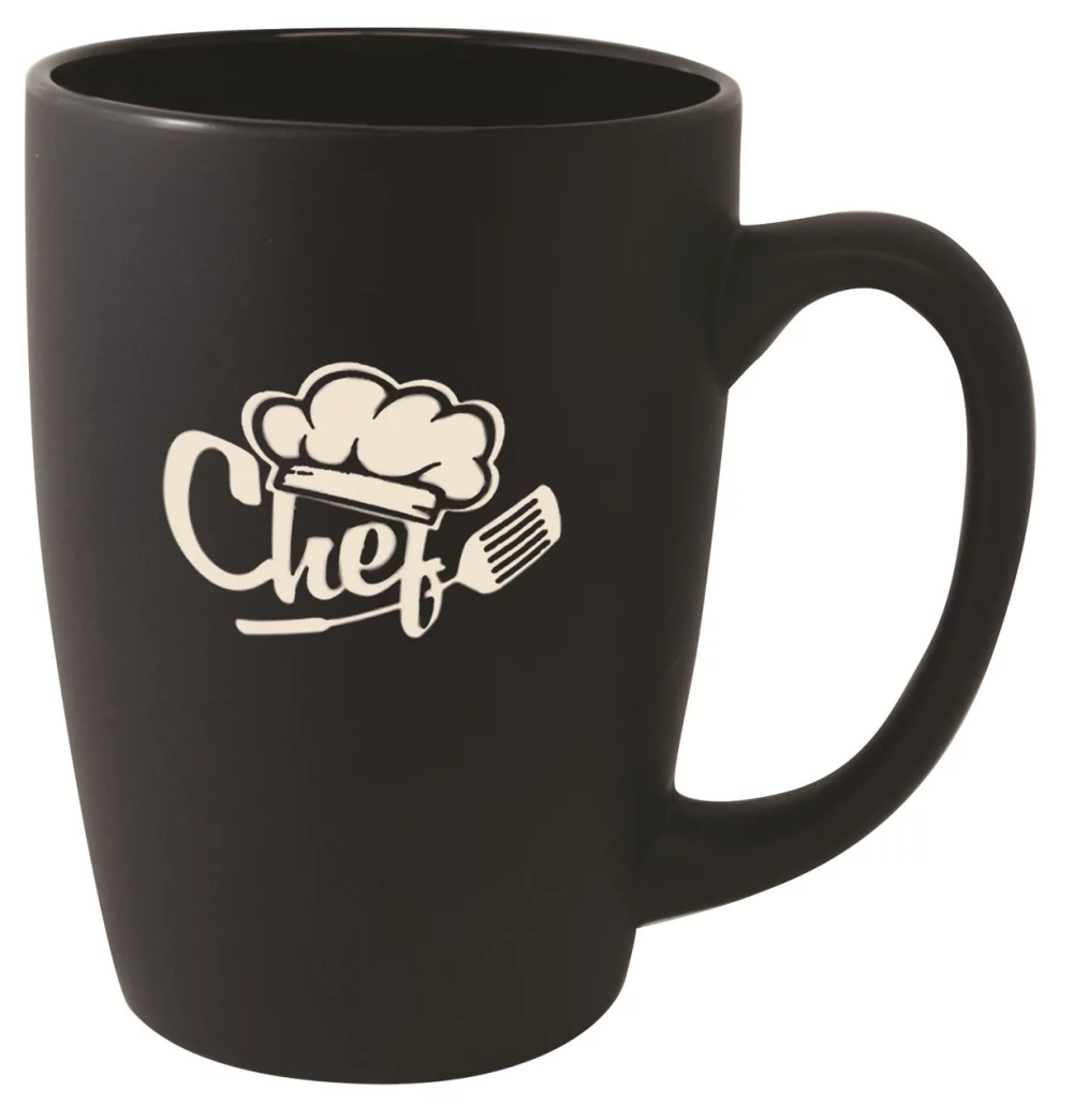 Tasse en céramique noire mate Houston 16 oz - Gravée