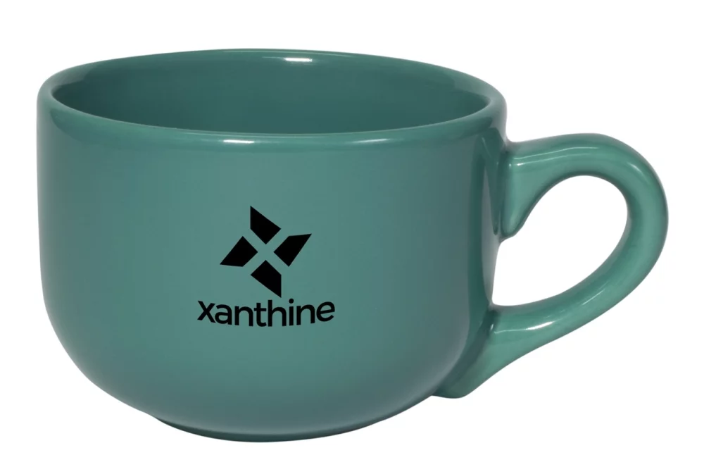 Tasse en céramique Churchill Latte de 16 oz, couleur turquoise.