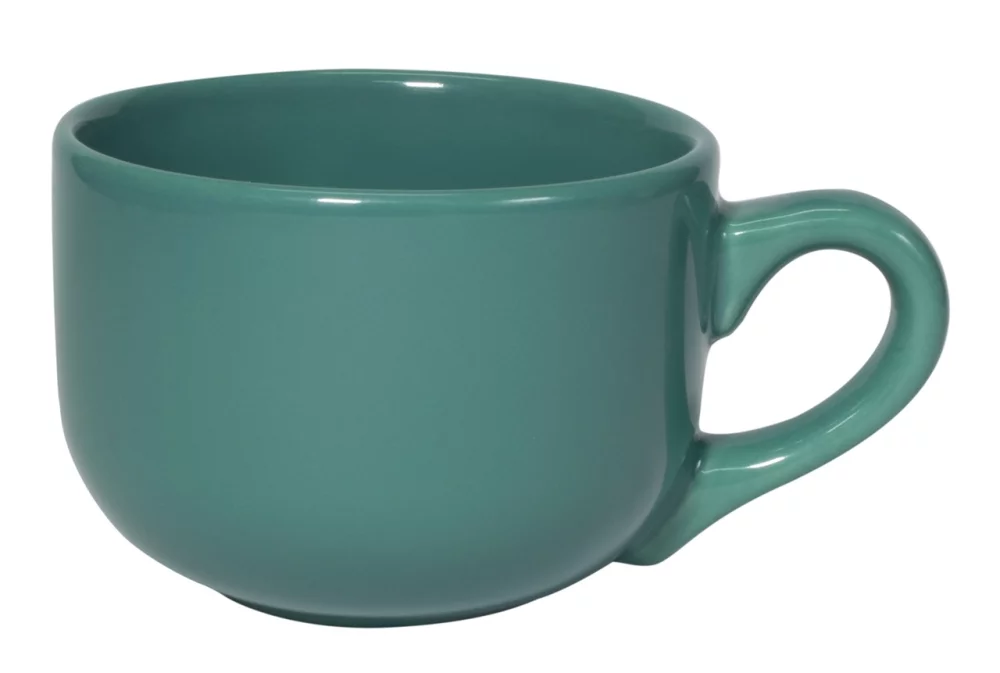 Tasse en céramique Churchill Latte de 16 oz, couleur turquoise.